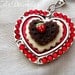 Sweetheart strawberry valentine cookie heart shaped folding purse hook with keyholder
