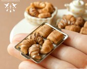 Mixed Croissants Tray 1/12 scale dollhouse miniature