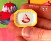 Yellow and Pink Pop Art Dish 1/12 scale dollhouse miniature