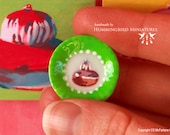 Green and Purple Pop Art Dish 1/12 scale dollhouse miniature