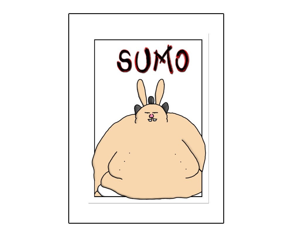 Sumo Bunny - Greeting Card