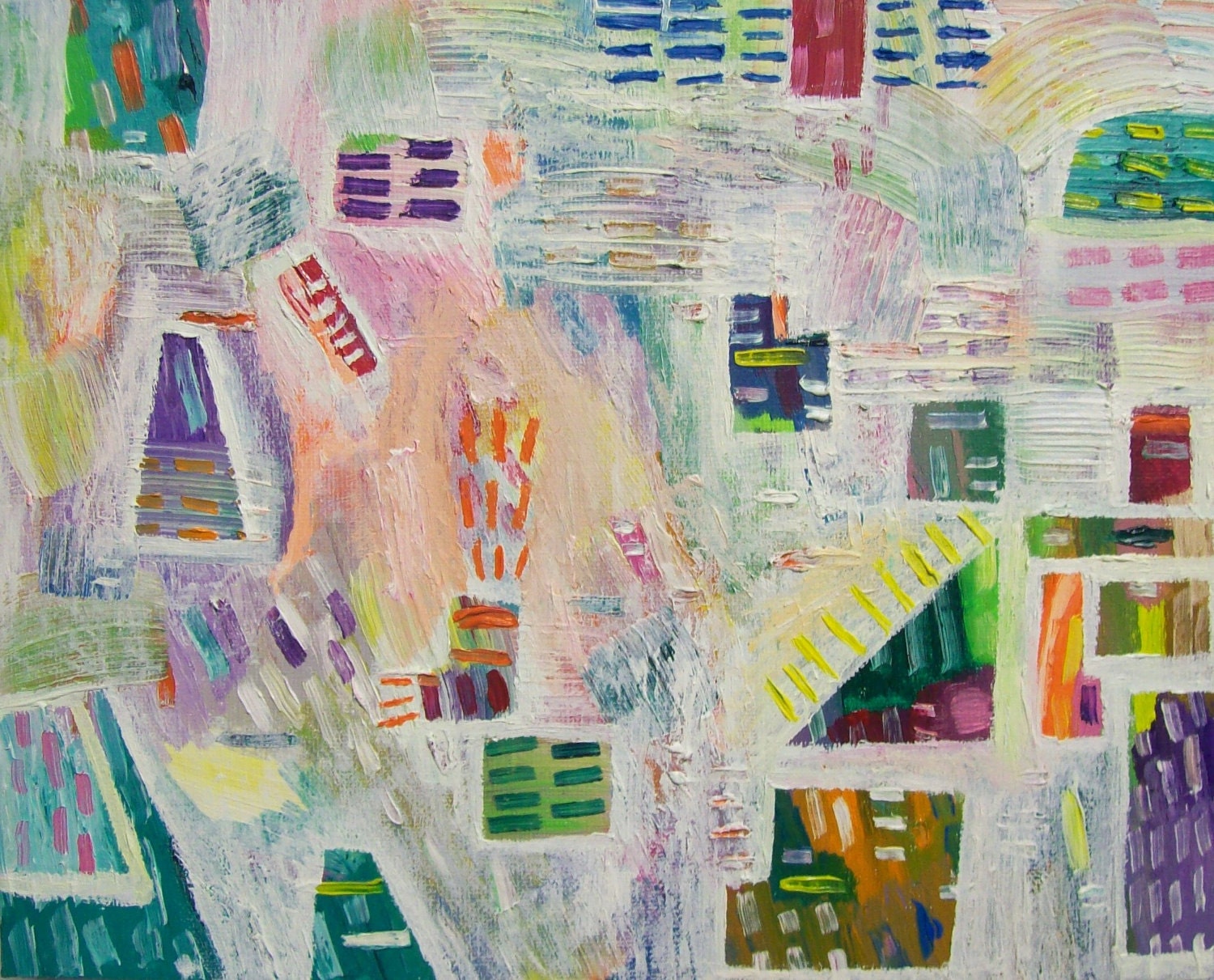 Abstract Painting Original Geometric Shapes
