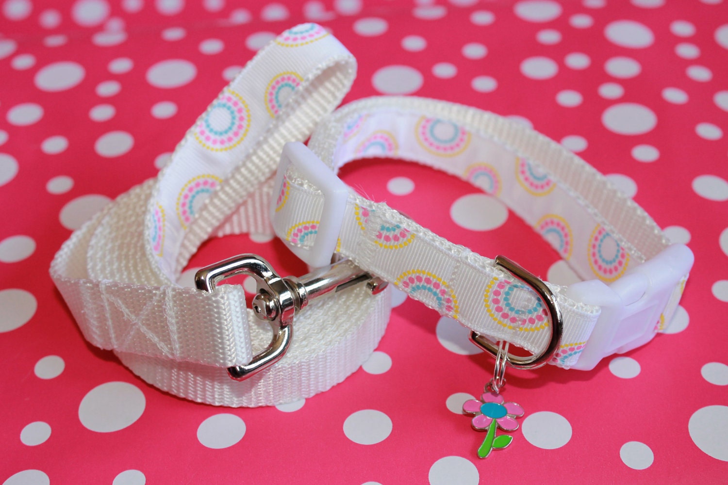 Medium 3/4" Dog Collar and Leash Set