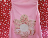 Pink XXL Cotton Tank with Appliqued Flower