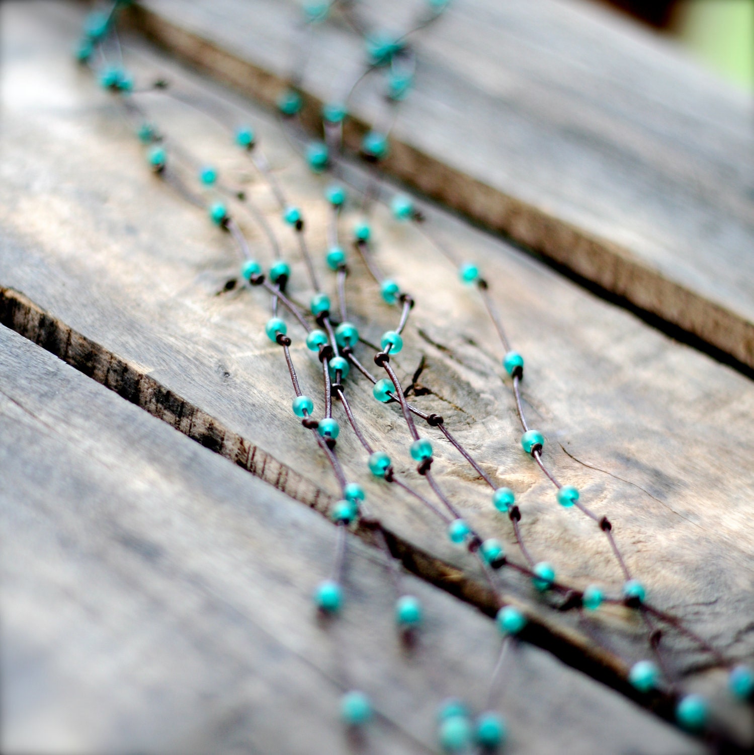 Brown/Turquoise BIRDS NEST Wrap Bracelet