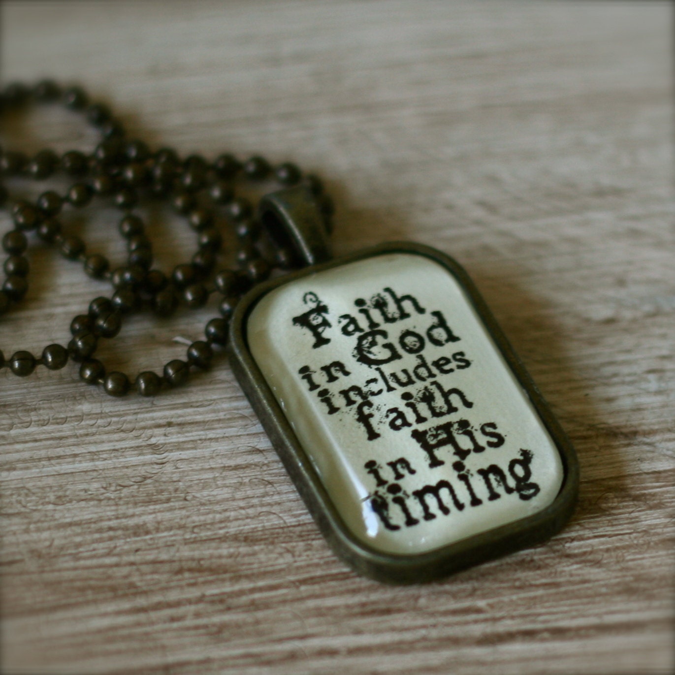 FAITH in God includes faith in His timing necklace