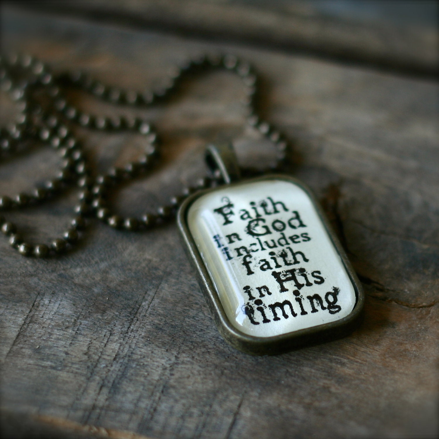 FAITH in God includes faith in His timing necklace