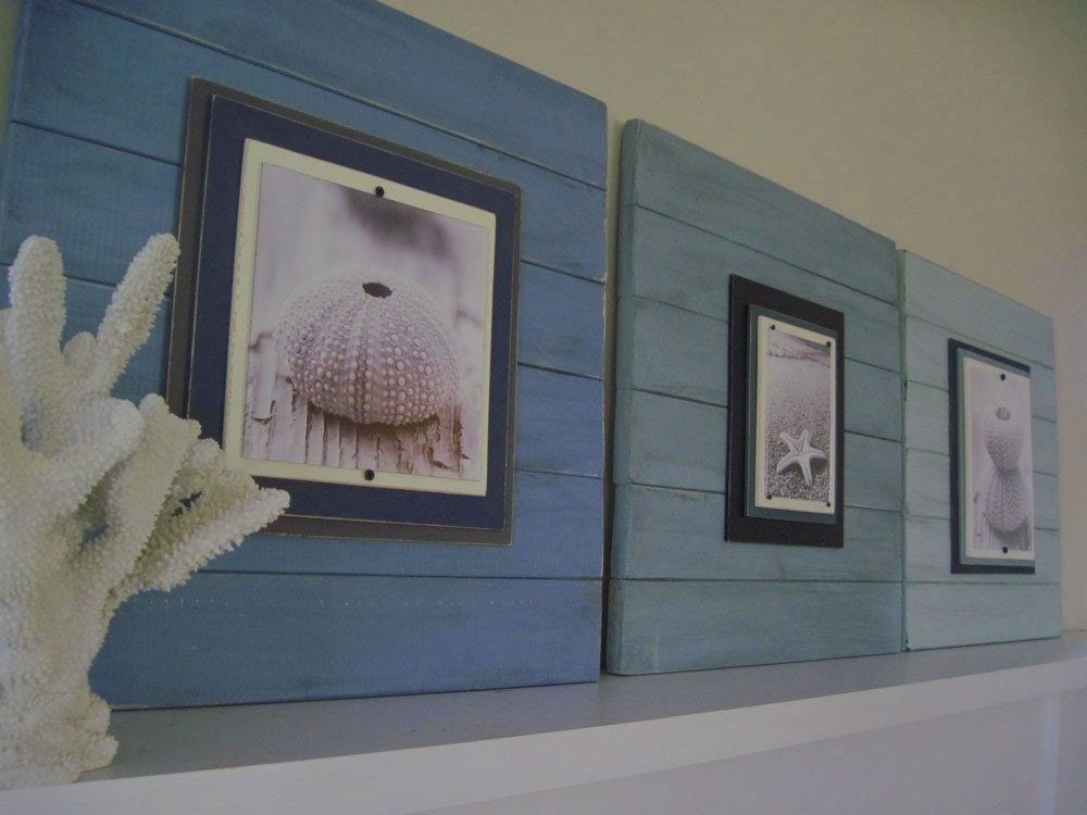 Set of 3 Xtra Large Sea Glass Color Plank Frames