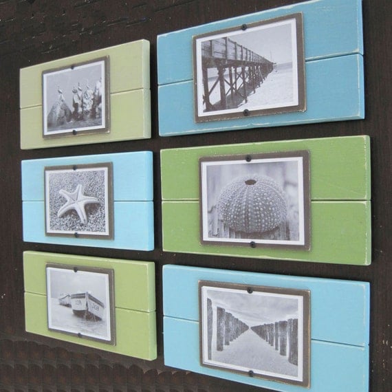 Wall Grouping Set of Six Plank Frames for 5x7 Pictures
