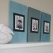 Set of Three Long Cottage Plank Frames with Shades of Turquoise for 4X6 Pictures