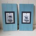 Set of Three Long Cottage Plank Frames with Shades of Turquoise for 4X6 Pictures