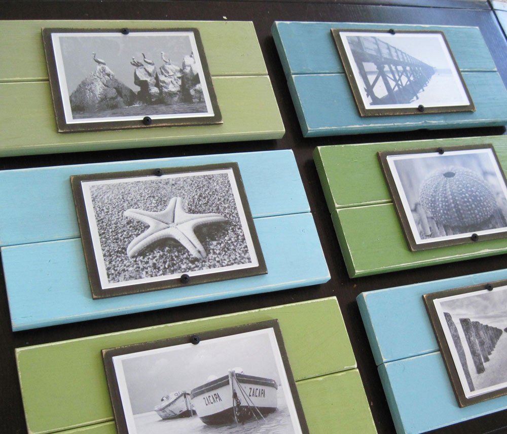 Wall Grouping Set of Six Plank Frames for 5x7 Pictures