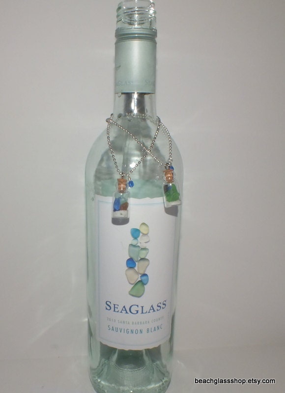 Wine Bottle Necklaces Two In Set Glass Vial