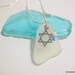 Hanukkah Sea Glass Star of David Beach Glass Necklace