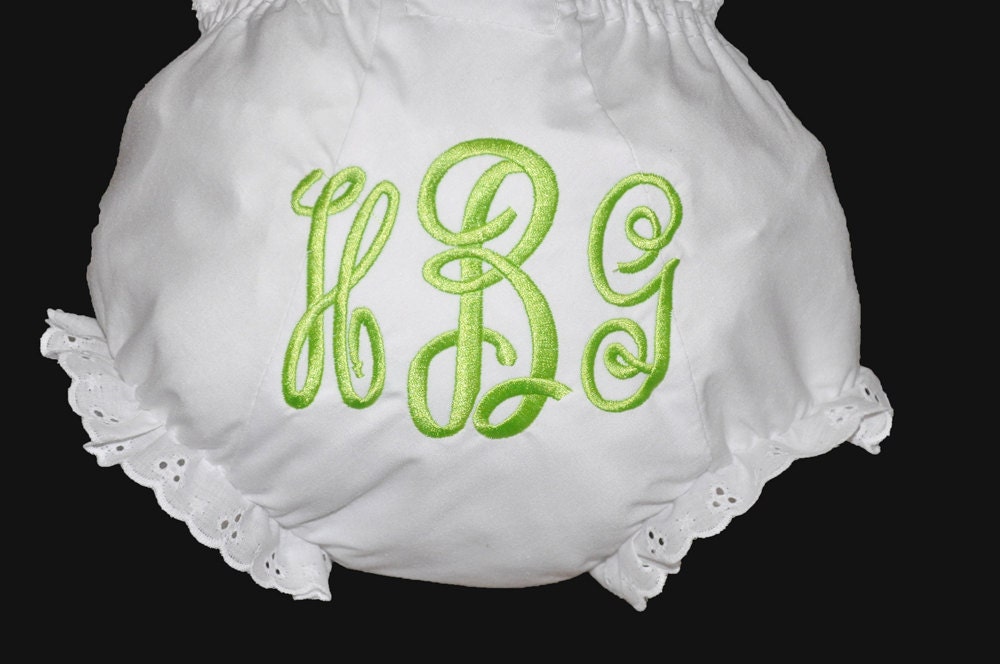 Monogrammed Bloomers Personalized Diaper Cover