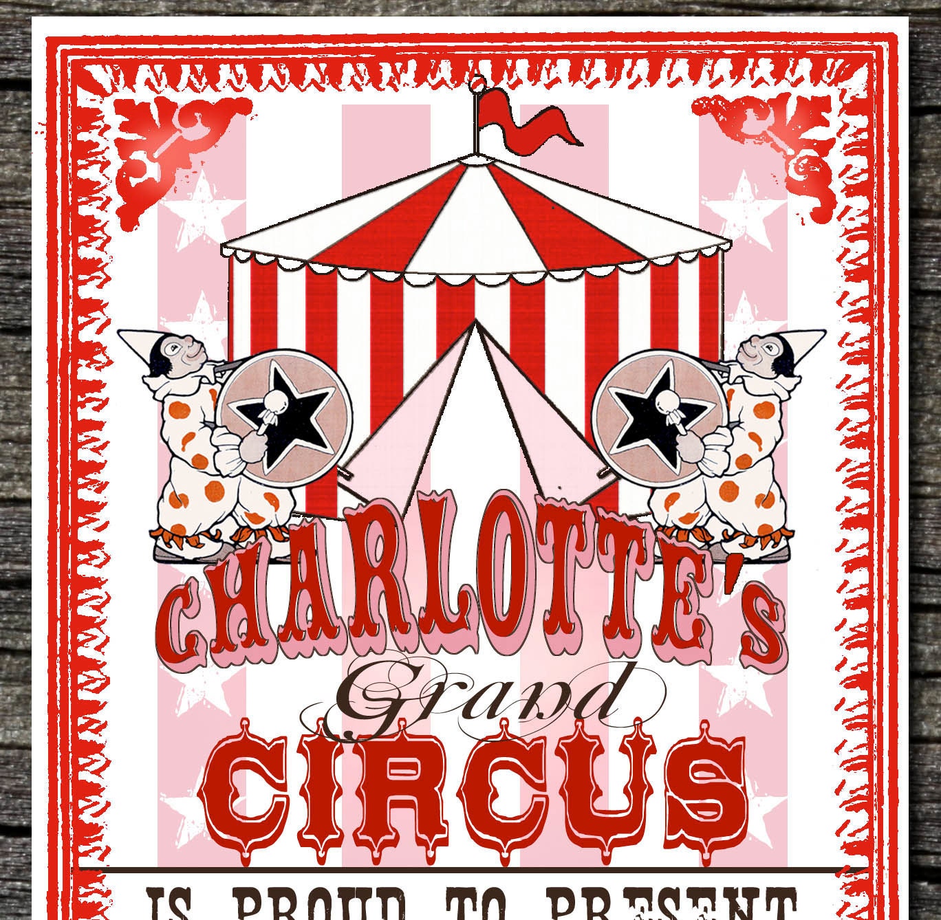 Grand Circus Invitations with envelopes