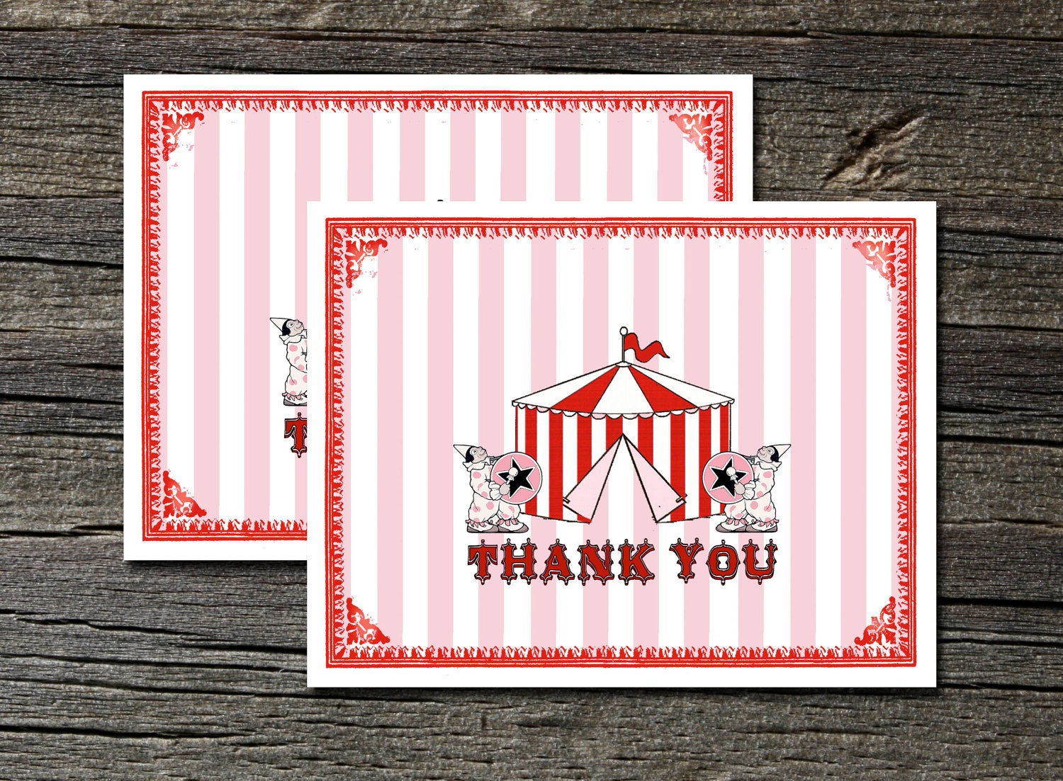 Pack of 25 Grand Circus Thank You Cards with envelopes