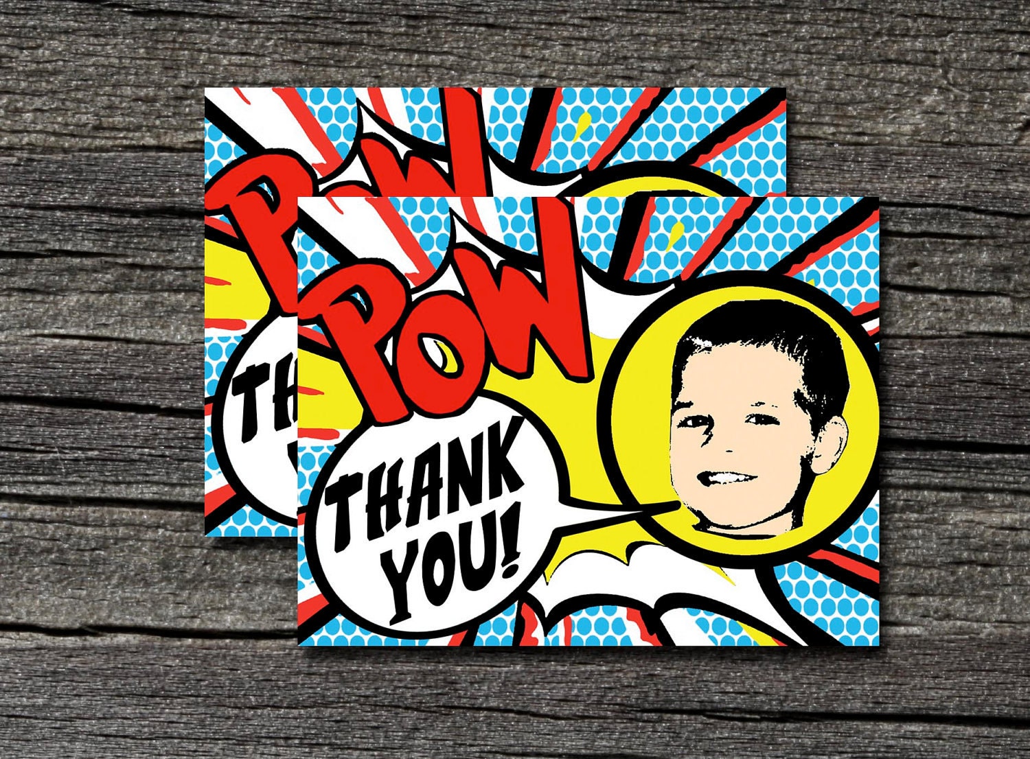 Superhero Thank You Cards with envelopes