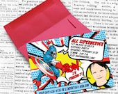 Superhero Invitations with envelopes
