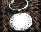 Two Sided - Double Sided - Hand Stamped Keychain - Personalized for Dad, Grandpa, Husband