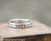 Personalized Hand Stamped Ring - Sterling Silver - Size 6, 7, & 8 Available
