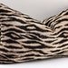 SALE - Kravet Animal Print Pillow Cover / 12x20 Chenille in Ebony, Taupe and Gold