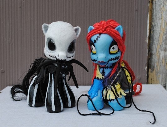Custom My Little Pony Jack Skellington and Sally