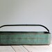 vintage industrial green metal tote