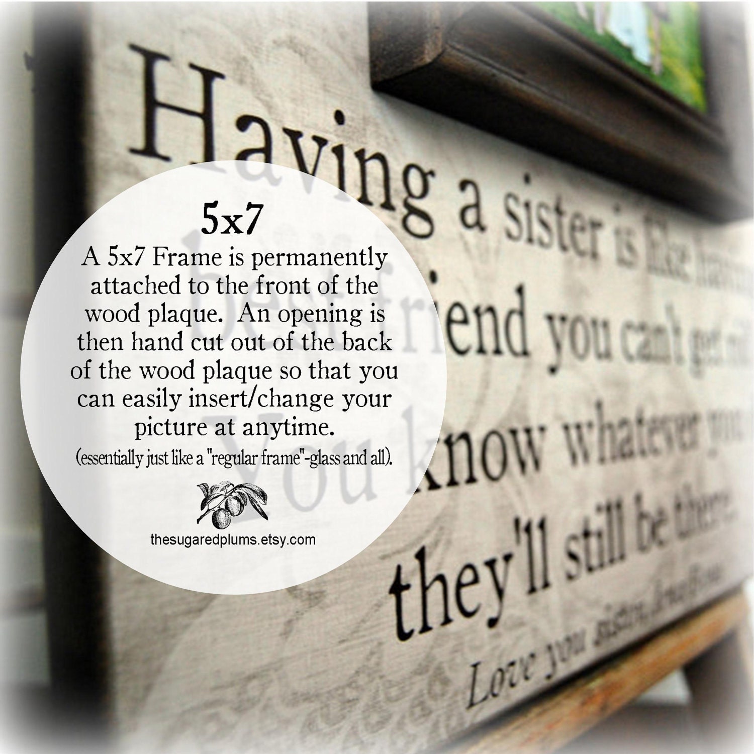 Bridesmaid Gift Best Friend Sister Maid of Honor Personalized Picture Frame16x16 HAVING A SISTER Wedding Gift