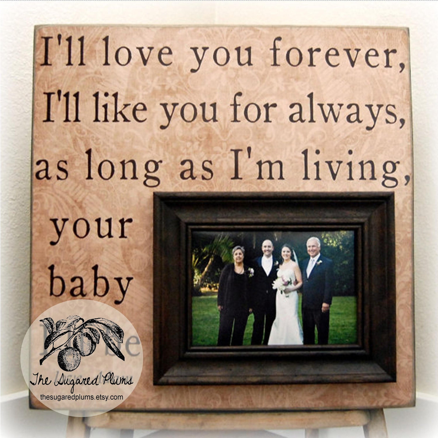 Father Of The Bride Picture Frame Custom Wedding Gift Personalized 16x16 LOVE YOU FOREVER Mother Of The Bride Parents Dad Men Gift