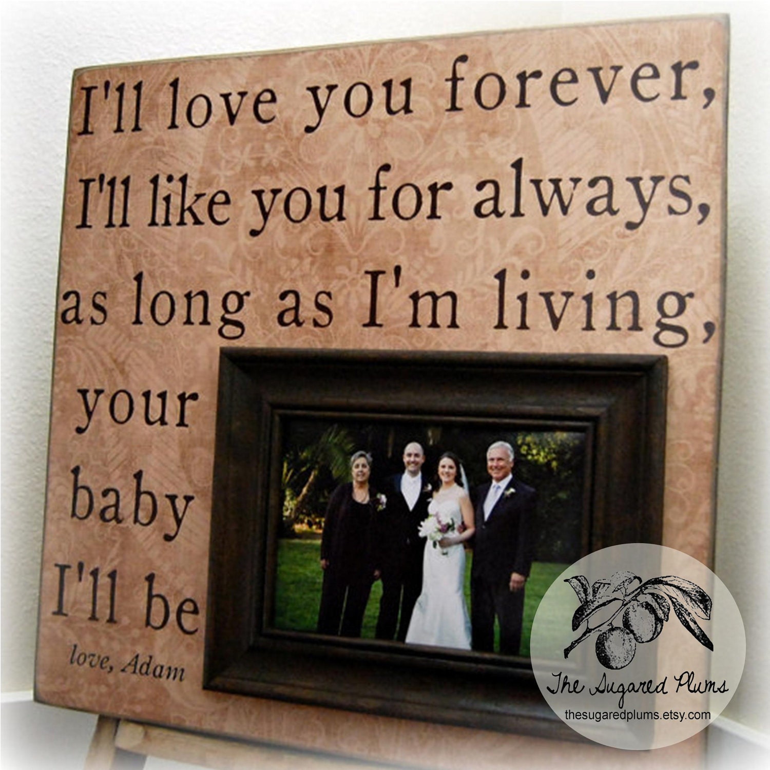 Father Of The Bride Picture Frame Custom Wedding Gift Personalized 16x16 LOVE YOU FOREVER Mother Of The Bride Parents Dad Men Gift