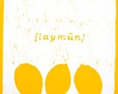 Rustic Laymun (Lemon) Woodcut