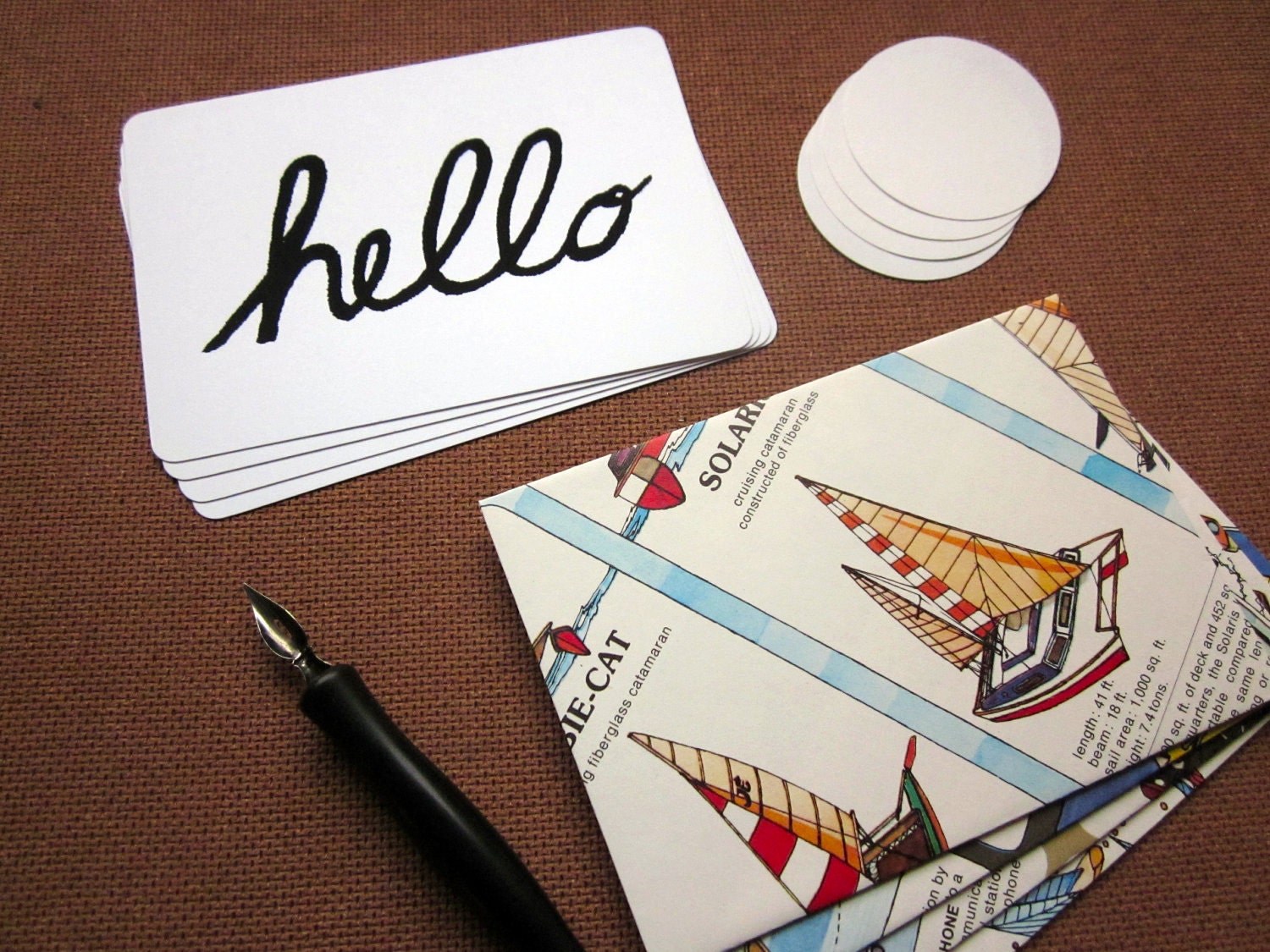 Screen Printed Stationery Hello Sailor Set