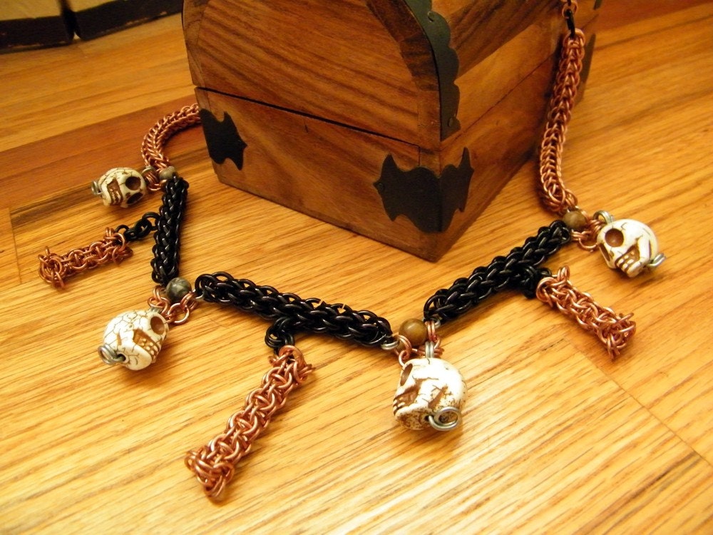 Skulls and Bones Chain Necklace
