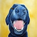 Watercolor Black Lab - Dakota - Fine Art Print of my Original Watercolor Painting - happy black dog nursery art, gift for him