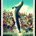 dolphin photograph Florida tourist attraction porpoise print FLIPPY decor 1930s MARINELAND beach home grey blue kids room animal fish