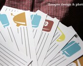Set of 12 multicolored Lovin' From Your Oven 4x6 recipe cards