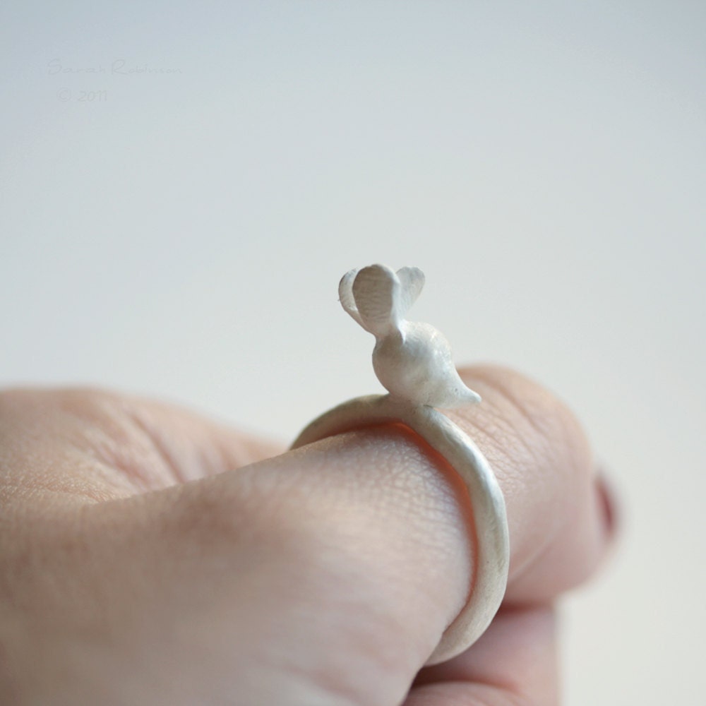 T14 White Radish Ring. Sterling Silver