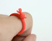 Red Neon Radish Ring Sterling Silver T13