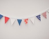 Mini Bunting - Red White & Blue, 4th July, GB, USA