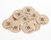 Vintage Camera  Kraft Paper Tags with "smile" Detail