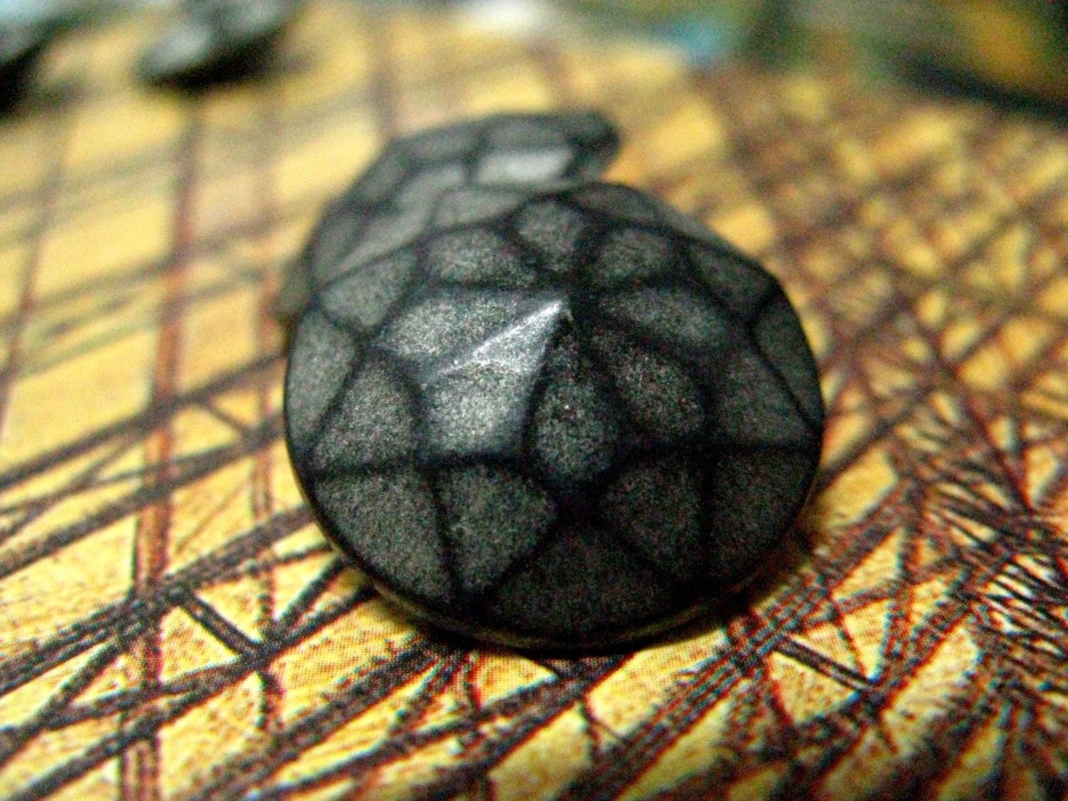 Set 10 Beautiful Diamond Facets Surface Black Gunmetal Buttons. 0.59 inch