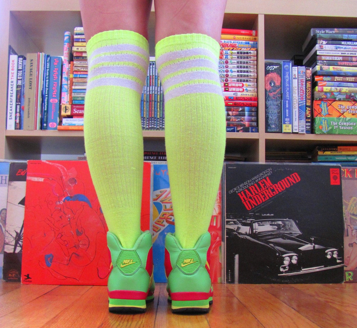 Vintage Get In Shape Girl 80s Nike Unisex Neon Prototype Flight Lite AF1 ACG Basketball Sneakers Petite Womens Size 5 Boys 3.5