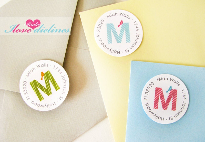 ON SALE  - Monogram Return Address Labels