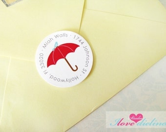 ON SALE - Personalized Umbrella Return Address Labels