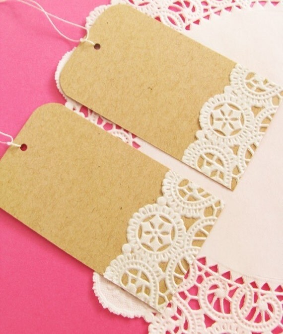 ON SALE - Vintage Doilies Gift Tags - Set of 10