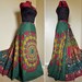 Green Grove Bloom - Long African Patchwork Skirt, Ethnic Dashiki Gypsy Skirt, Earthy Greens, Can fit sizes - S to XL