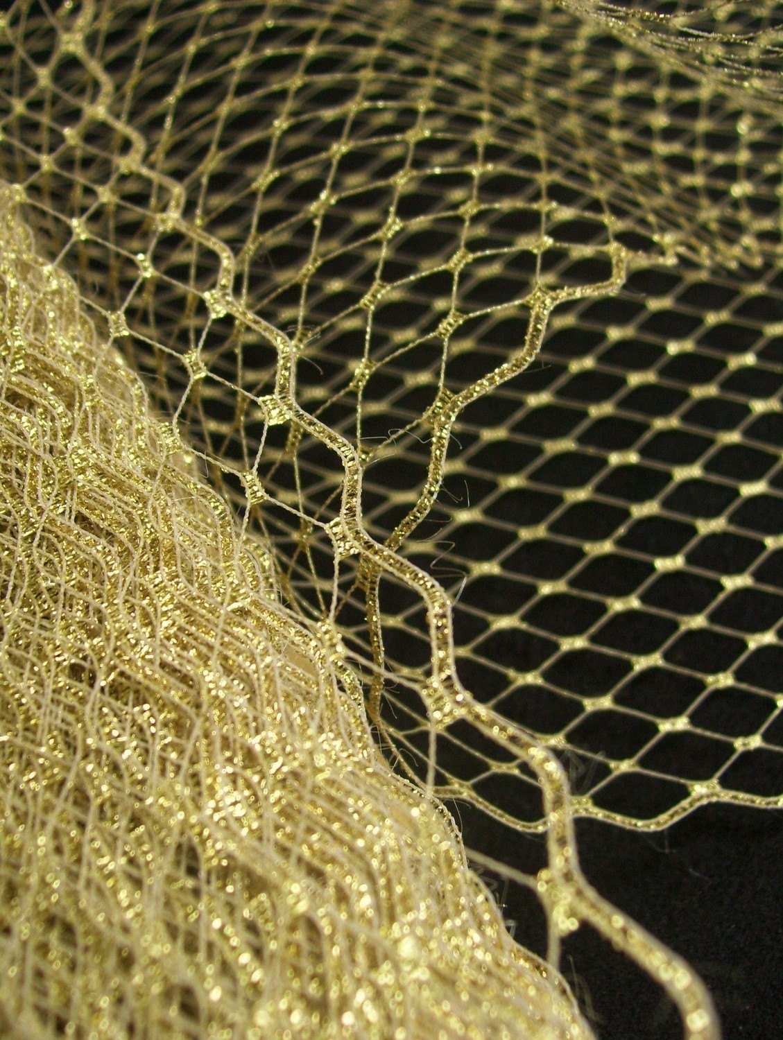 French Netting Gold Glitter 9 inch for Veils, Fascinators, and many other projects