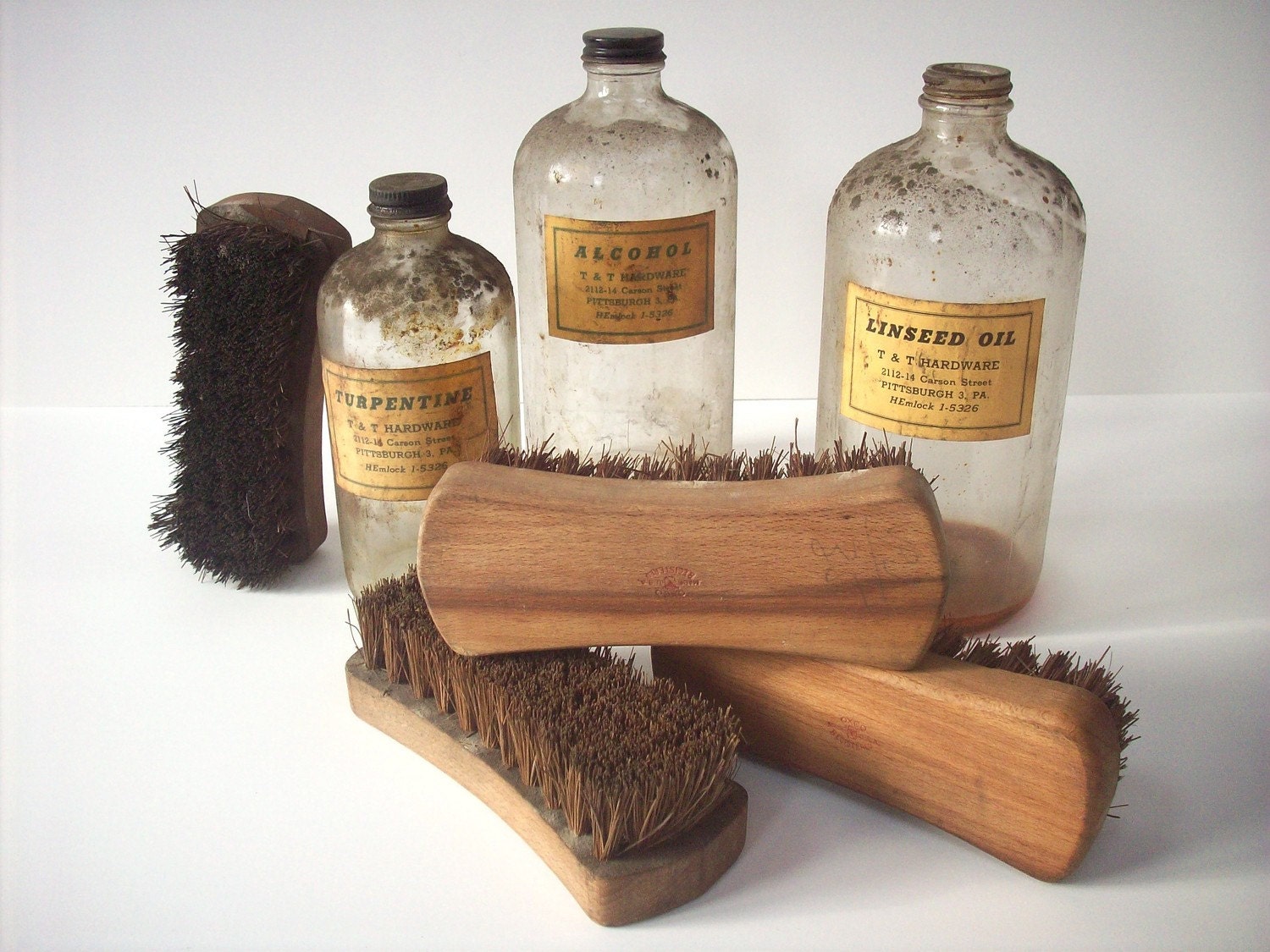 Vintage Hardwood Scrubbing Brushes OX CO