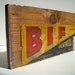 Vintage Wood Crate Board with Paper Label / BIF Brentwood Irrigated Farms / CA